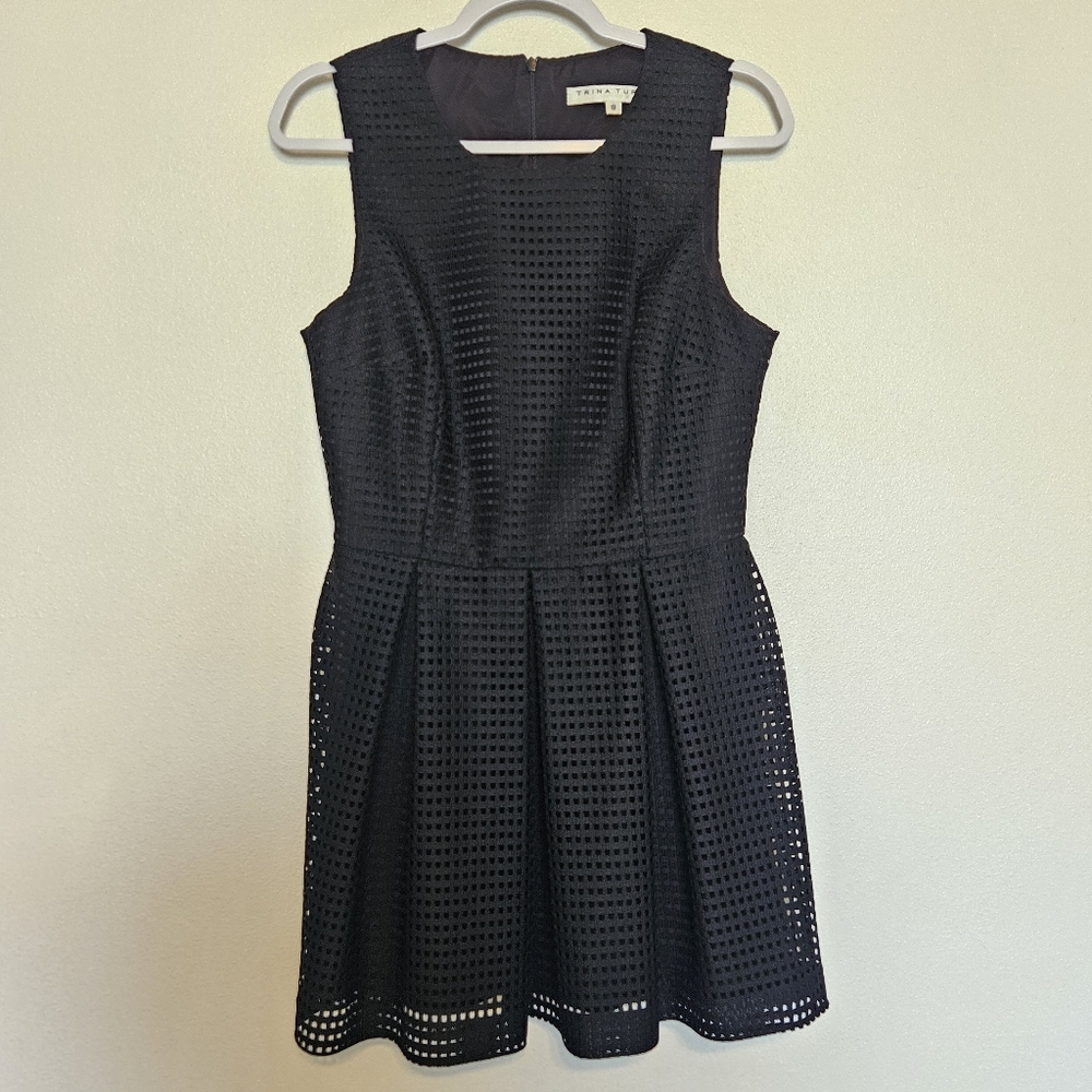 Trina Turk Black Eyelet Mini Dress